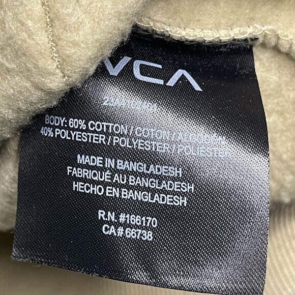 RVCA Mens Khaki Hoodie Sweatshirt Surf Skate Size M - Picture 4 of 6
